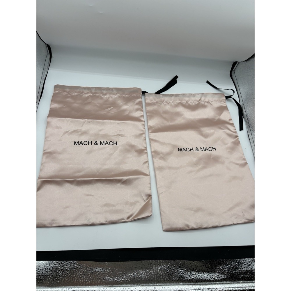 Mach &‎ Mach Set Of 2 Satin Pink Drawstring Shoe Dustbags Authentic